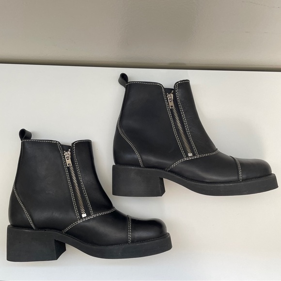 LAX Vintage 90s Y2K chunky moto boots bratz punk combat square toe lug sole sz 9 - Picture 7 of 12